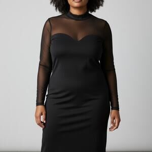 H&M Sheer Black Mesh Mini Dress